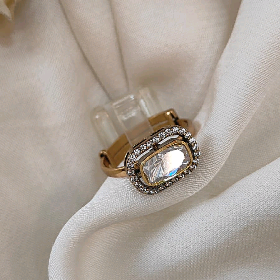 Moissanite Square Ring